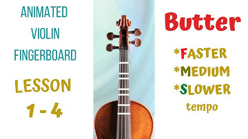 BUTTER 🧈by BTS 🎻LIVE Violin Tutorial |FASTER, MEDIUM, SLOWER |Animated Violin FINGERBOARD | LESSON 1