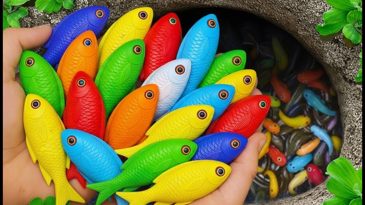 Экстремальная ловля рыбы! Пресноводные аквариумные рыбки в гигантских волшебных яйцах.