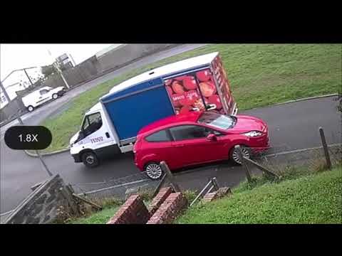 Shocking video shows Tesco delivery driver reversing into parked car before driving away