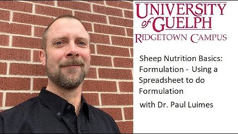 Sheep Nutrition Basics: Formulation - Using a Spreadsheet to do Formulation