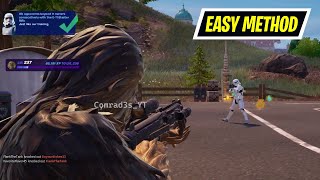 How to EASILY Hit opponents beyond 11 meters consecutively with the E-11 Blaster Rifle Fortnite