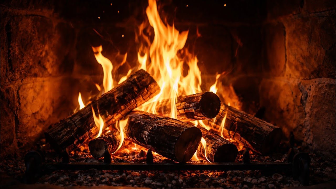 30 Minutes Fireplace Black Screen 🔥 Crackling Fire Sounds for Sleep & Relaxation