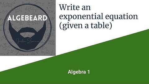 Write an exponential equation, given a table