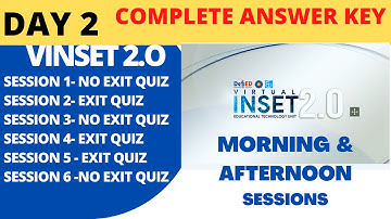 VINSET 2.0 DAY 2 COMPLETE ANSWER TO QUIZZES MORNING AND AFTERNOON SESSIONS