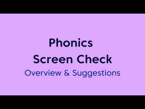 Year 1 UK Phonics Screening Check