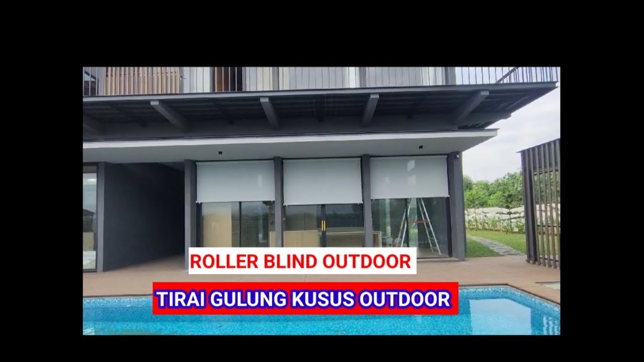 ROLLER BLIND OUTDOOR PAKAI MESIN REMOT (anti panas & tampias air hujan) 