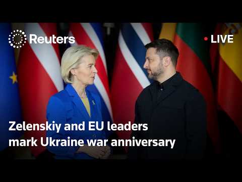 LIVE: Zelenskiy and EU leaders speak on Ukraine war's fourth anniversary