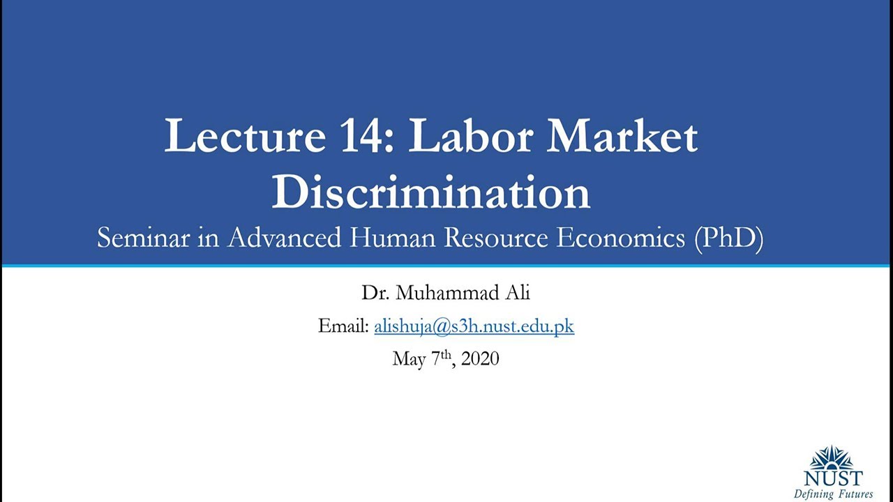 Lecture 14: Labor Market Discrimination (PhD)