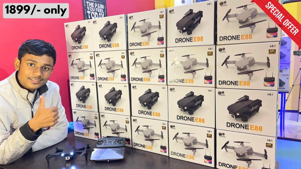 DRONES WALLAH E88 DUAL CAMERA DRONE UNBOXING & REVIEW | 1899/- ONLY ...