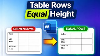 How to Make Table Rows Equal Height in Word | Distribute Rows Evenly