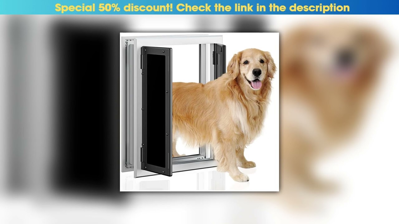 Top Dogs Door with Flap Heavy Duty Doors Large Aluminum Pet Door Energy Efficient Durable for Exter
