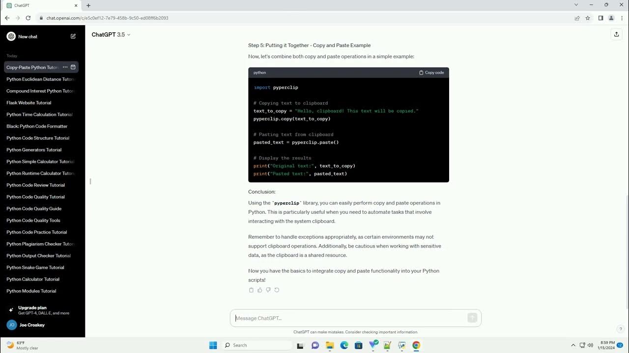 python code to copy and paste - YouTube