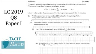 Leaving Cert HL Maths 2019 P1 Q8