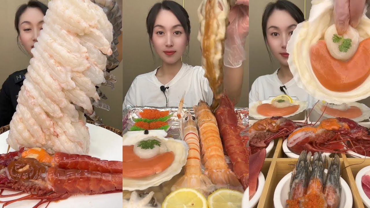 EAT SEAFOOD LOBSTER SHRIMP RED DEVIL SHRIMP SNAIL YUMMY....#mukbang #yummyfood #delicious