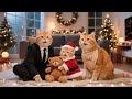 Ginger Kitten & Mama Cat Prepare a Christmas Feast As Papa Cat Comes Home for the Holiday🎄❤️🐾