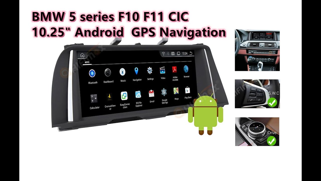 10.25'' android BMW 5 F10 F11 CIC navigation GPS screen upgrade support