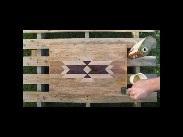 DIY Camper Van Build Aztec Table - Final Coat! #vanlife #woodworking #diy #woodart #aztec #table