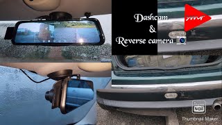 Mirror dual dashcam with reverse camera installed in Mini Cooper R50 #minicooper #carmods #dashcam