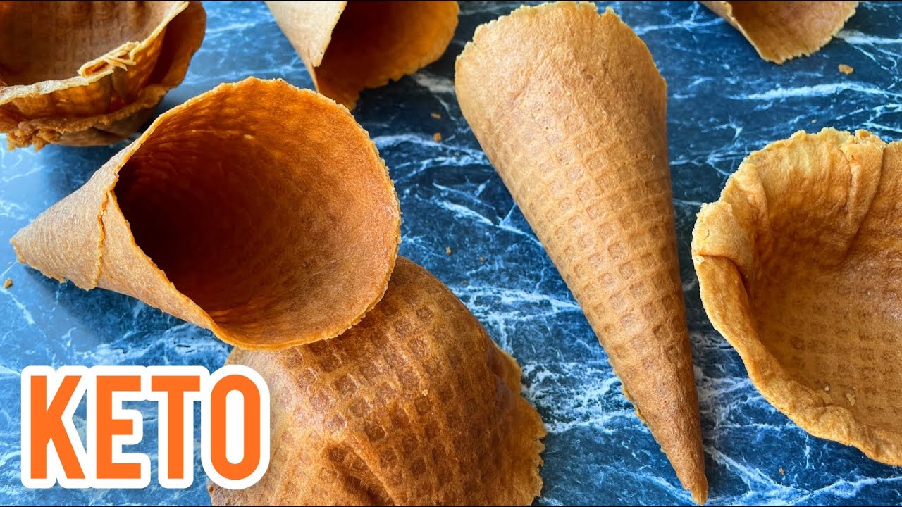 🍦Crispy Keto Waffle Ice Cream Cone & Bowls YouTube