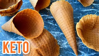 Crispy Keto Waffle Ice Cream Cone & Bowls