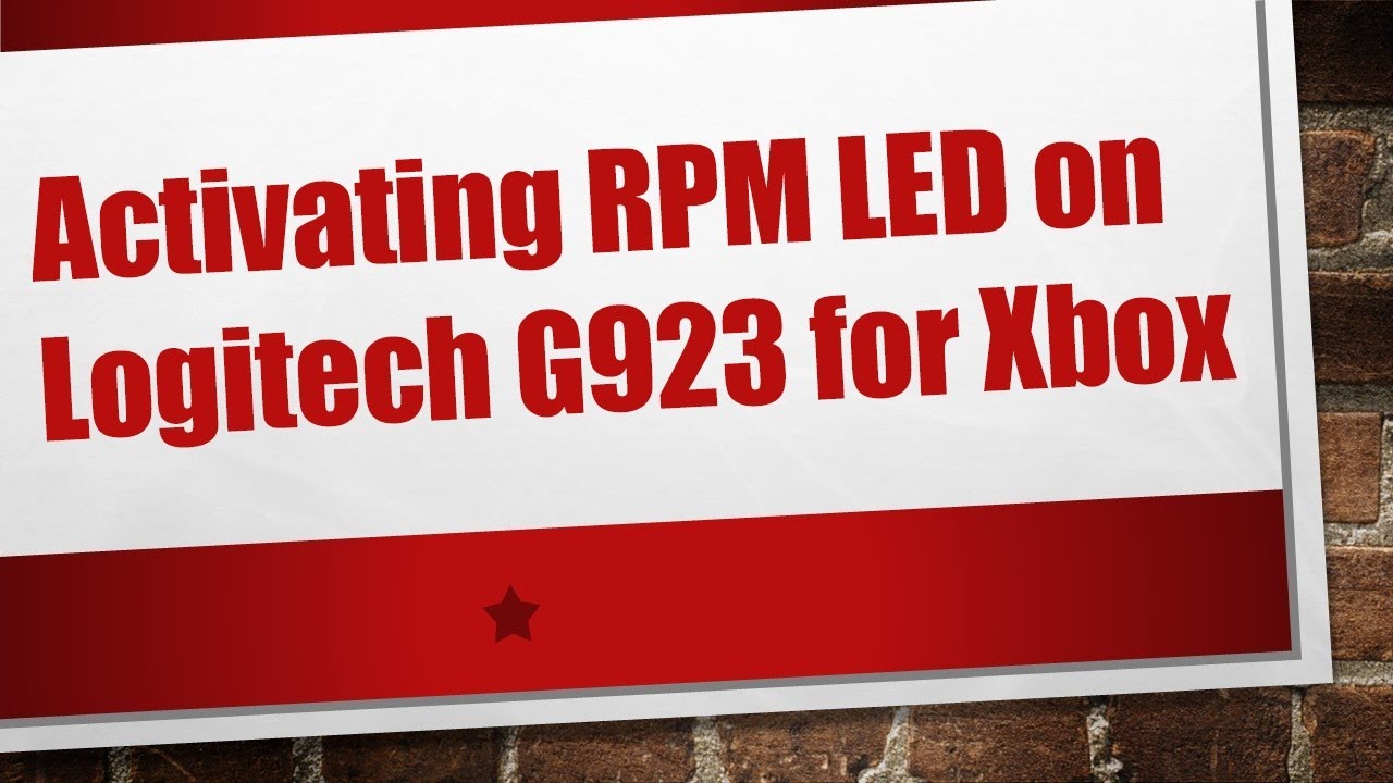Activating RPM LED on Logitech G923 for Xbox - YouTube