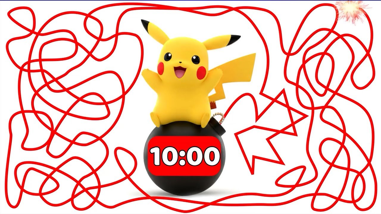 10 Minute Timer 💥 |10 Minute Timer Bomb Pikachu | Pokemon Countdown Surprise!