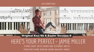 Here's Your Perfect - Jamie Miller (Piano Cover) | Sheet | Chord | Letter Notes/Not Huruf
