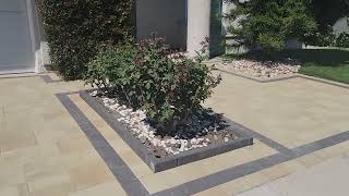 How to use different colors in a project. Belgard Catalina Grana w/Double border. #america #concrete