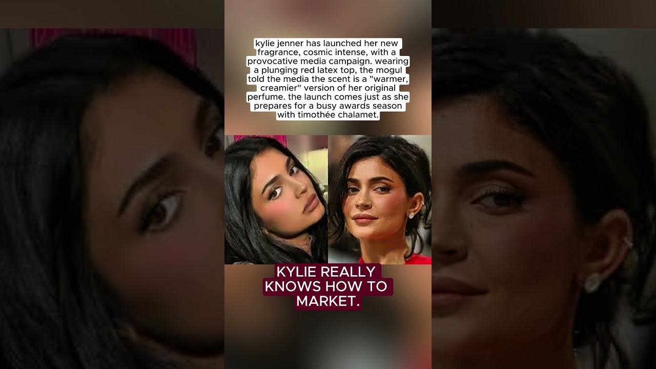 kylie Jenner promotes new "cosmic intense" fragrance with busty red latex ad