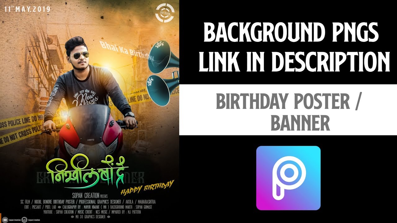 New Style Birthday Banner Editing In Picsart Pixellab 2019