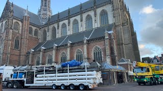 Kermis Haarlem 2022 Transport en opbouw Grote Markt Deel 1