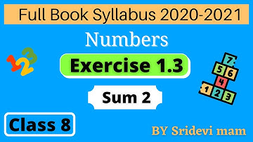 TN class 8 maths chapter 1 Numbers exercise 1.3 sum 2 8th std full book new syllabus 8th maths tamil