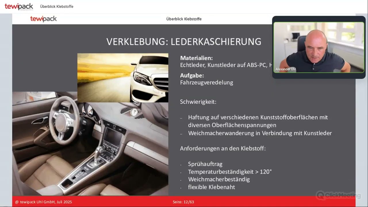 Aufzeichnung Webinar Überblick Klebstoffe