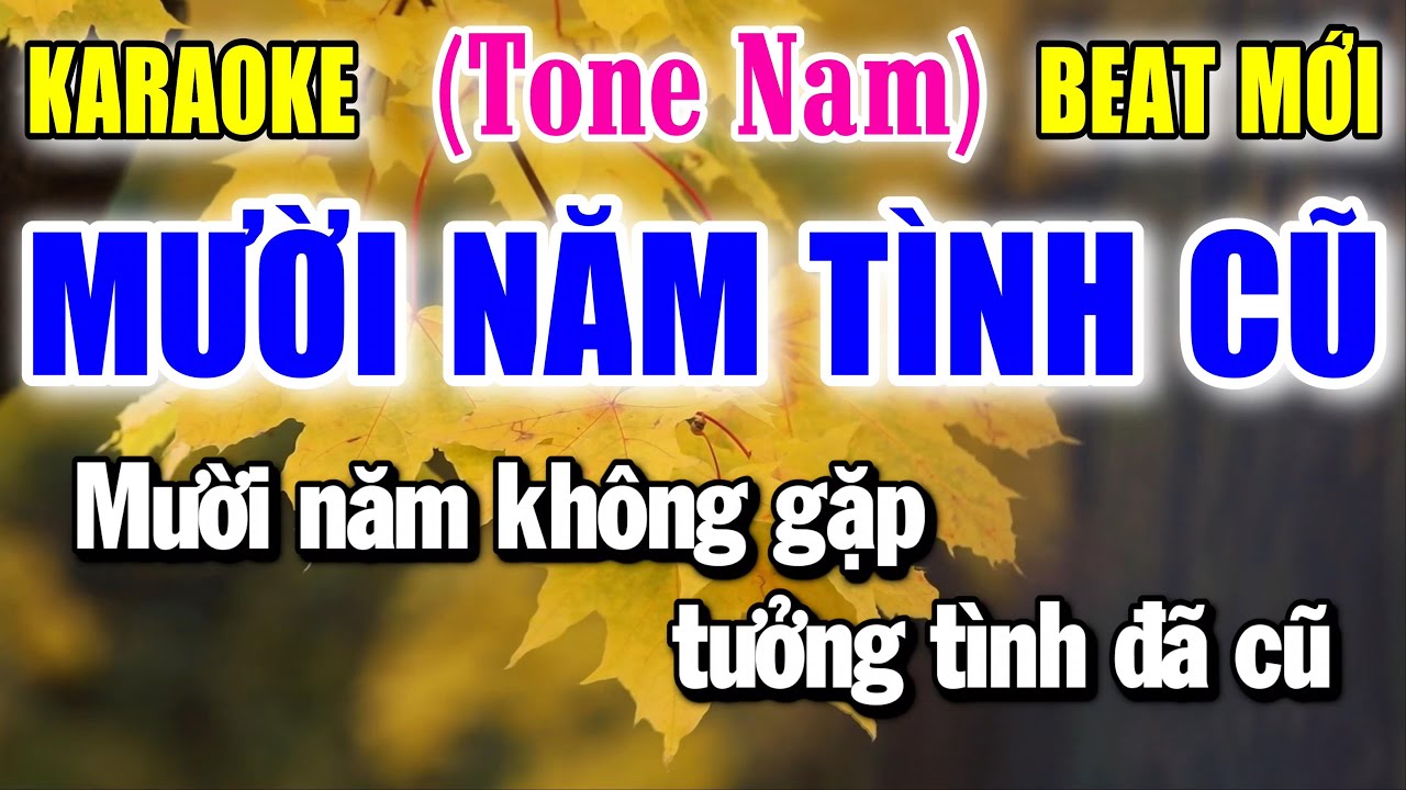 Mười Năm Tình Cũ - Karaoke ✦ Tone Nam ✦ Beat Mới | Yêu ca hát - Love Singing |