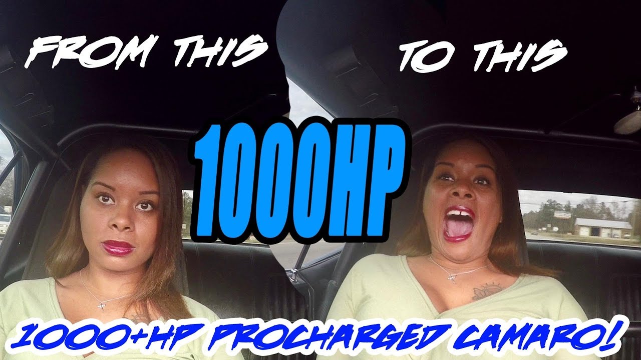 1ST TIME FEELING PROCHARGER POWER AND SHE WASN'T READY! 1000+HP PROCHARGED CAMARO RIDE REACTION!