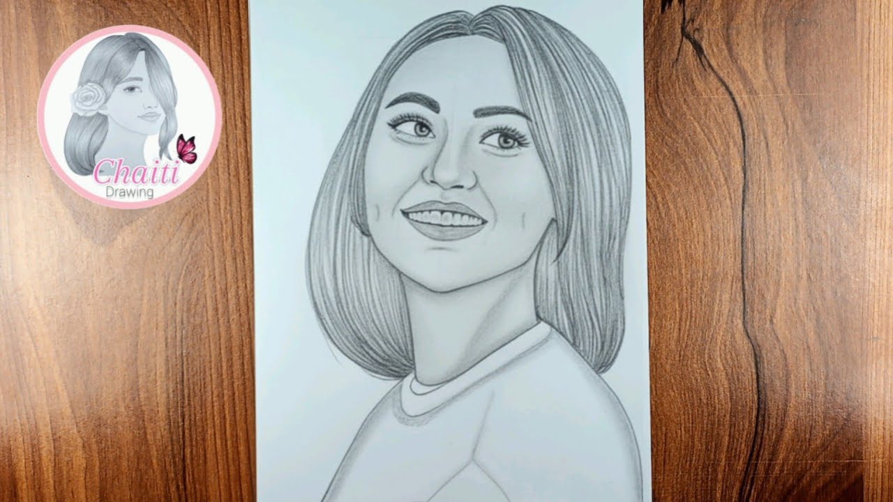 🌸How To Draw A Girl With Dimple || Step-by-step || Hania Amir # ...