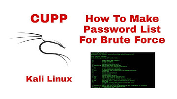 How To Make Password list for Brute Force CUPP Kali Linux