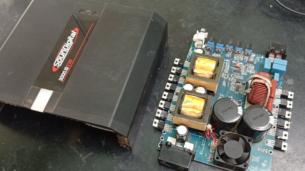 SoundDigital 3000.1D Evo saída com defeito, técnica de reparo.