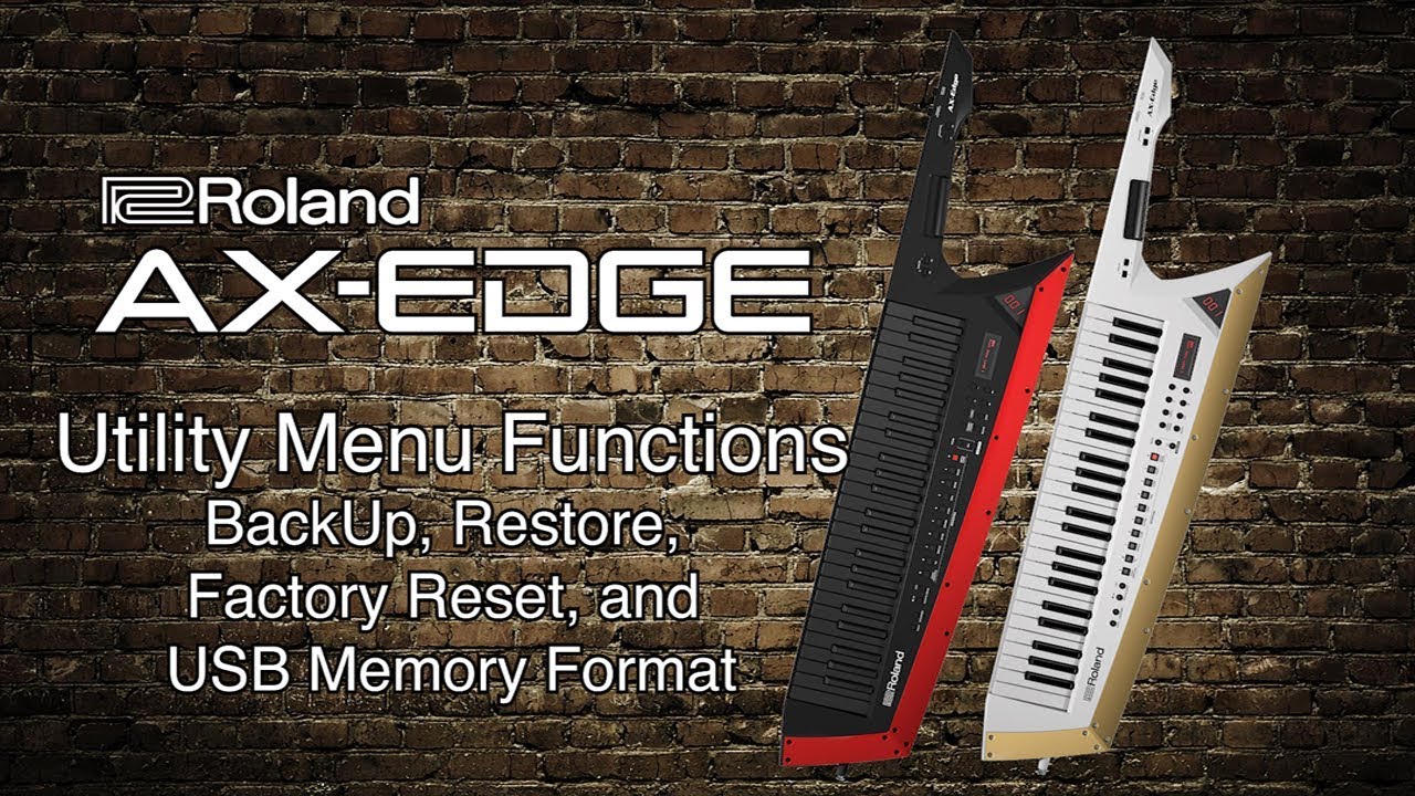 Roland AX-Egde - Utility Menu Functions - YouTube