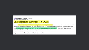 How To Fix Usvisascheduling Error Code PSE0602?