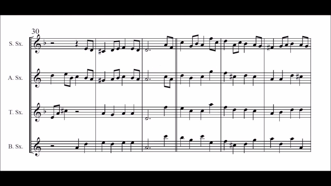 Bourree by J.S. Bach for Saxophone quartet.