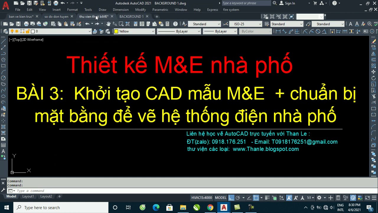 Học thiết kế m&e | Thiết kế M&E nhà phố – Bài 3: Tạo file AutoCAD mẫu chuẩn vẽ điện nhà phố