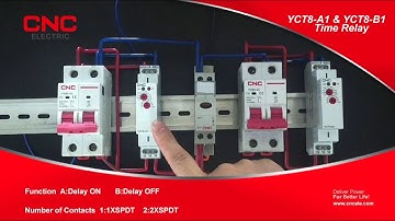 How does YCT8 Time relay  delay off and delay on working?