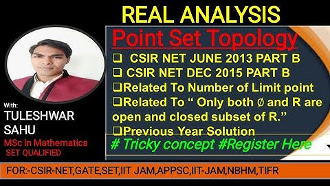 Point Set Topology || Real Analysis Lecture 08
