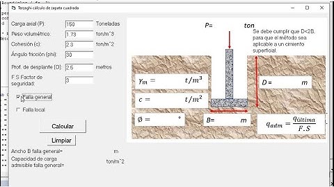 Visual basic | Programación teoría de Terzaghi dimensionamiento zapata cuadrada | Ingeniería civil.