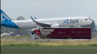AIRBUS A321-271NX AJET FROM ISTANBUL ARRIVING AT AMSTERDAM AIRPORT SCHIPHOL TCLUE #automobile #a321