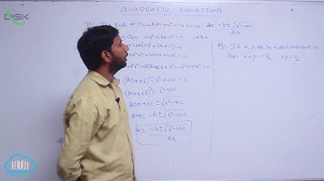 Quadratic expressions, equations in one variable || Roots of equation || Disk Telangana