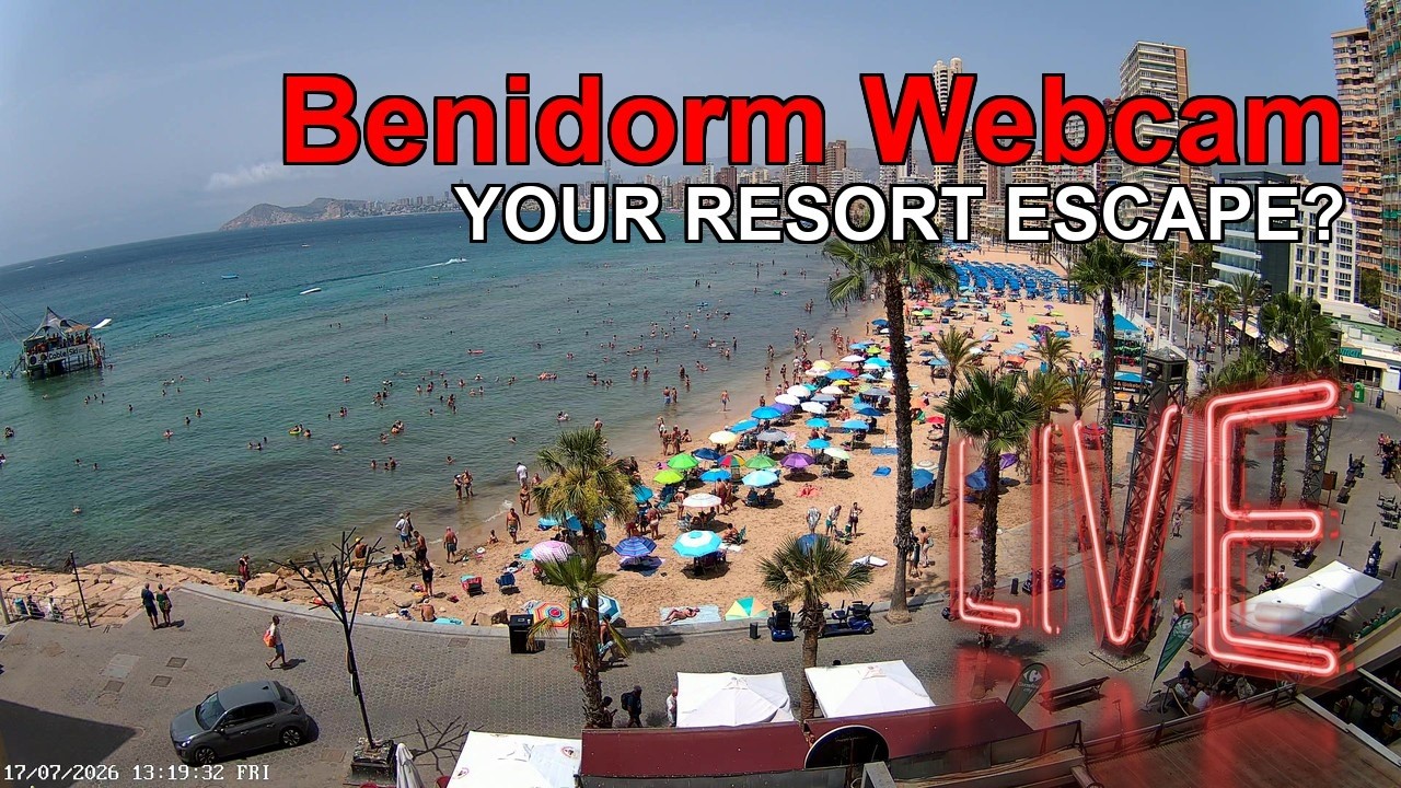 Live webcam view of Levante Beach & Seafront, Benidorm