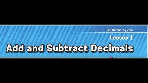 Ch.3 Lesson 1 Add and Subtract Decimals