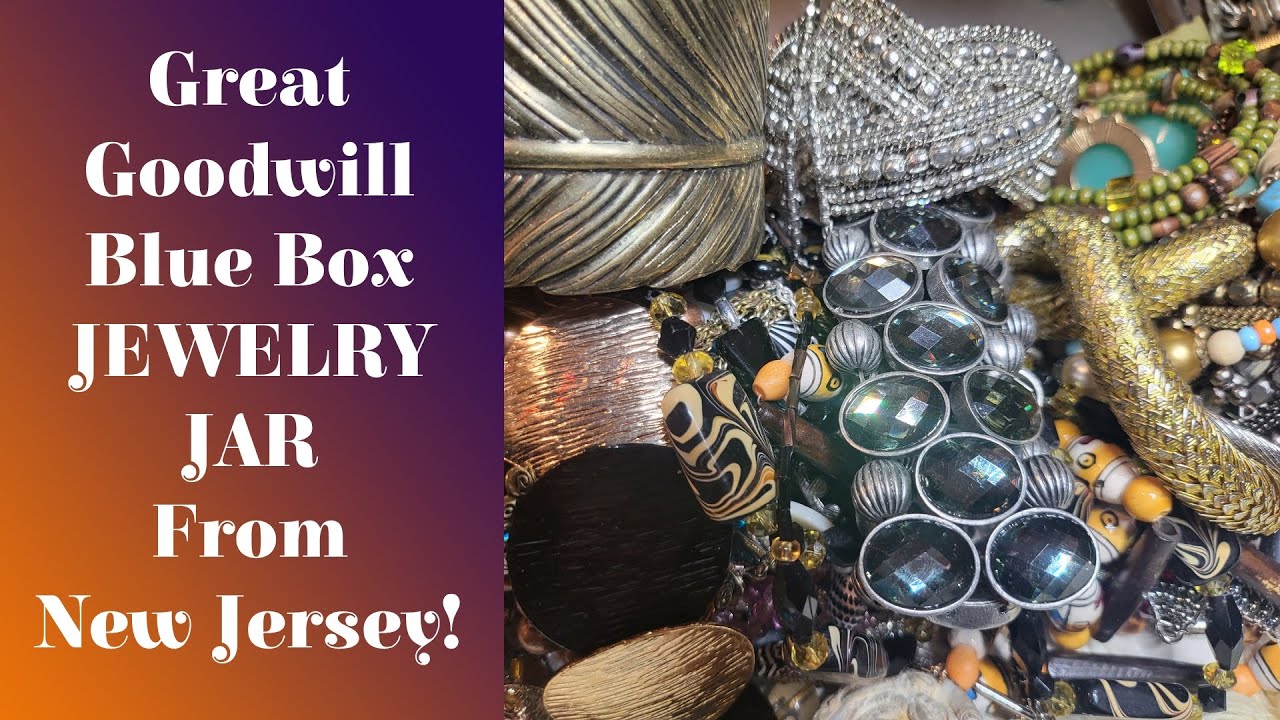 Great Goodwill Blue Box JEWELRY JAR From New Jersey! YouTube